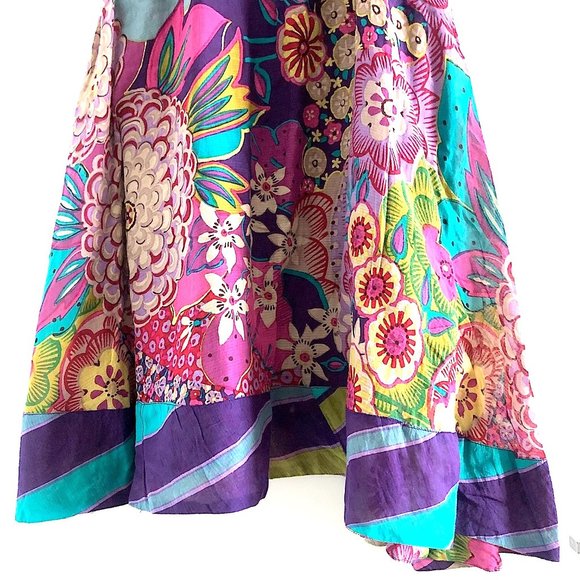 K Derhy Embroidered Floral Boho Cotton Dress - Picture 10 of 13